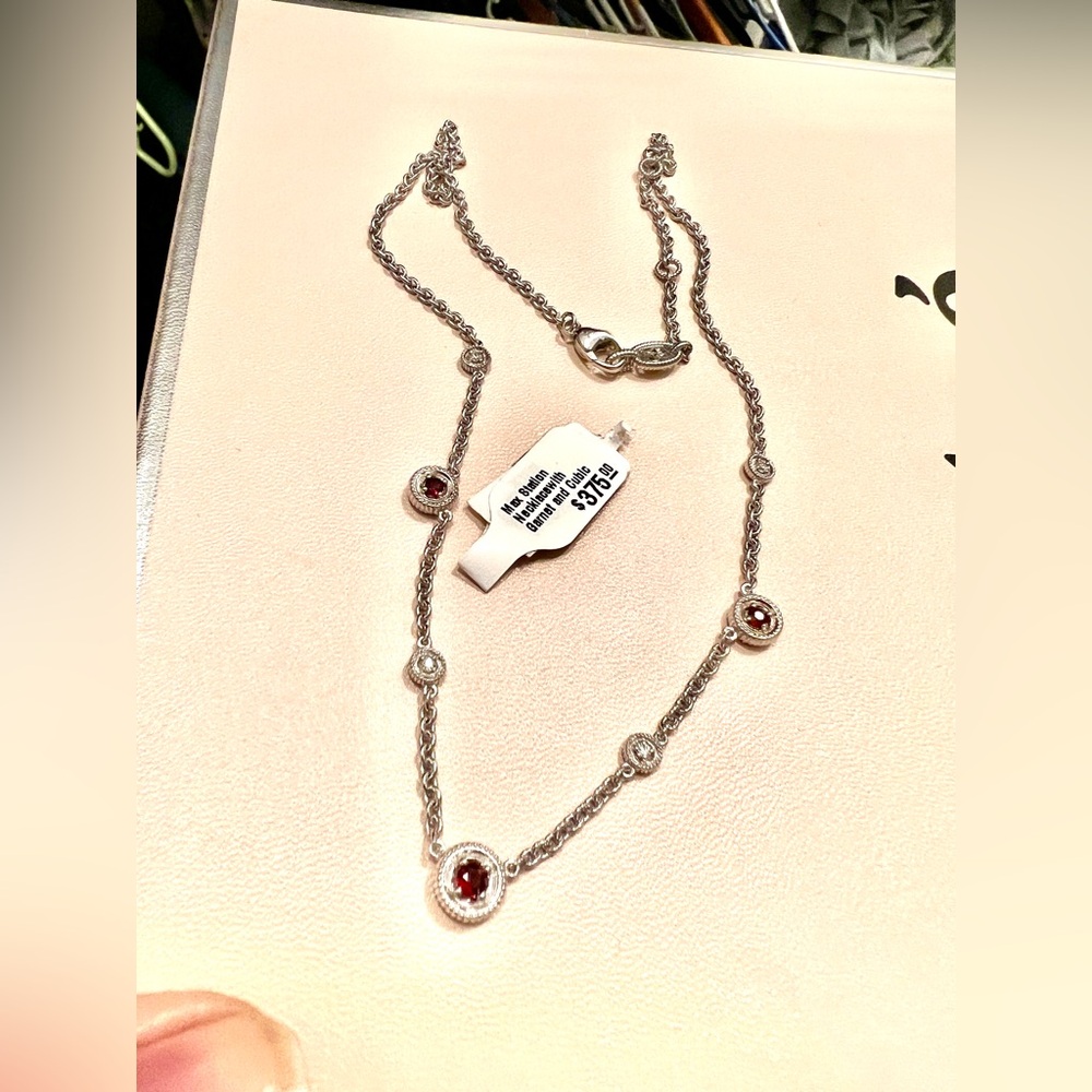 NWT Judith Ripka JR Garnet Max Station Collection 18 Inch Necklace RARE! - Picture 6 of 14